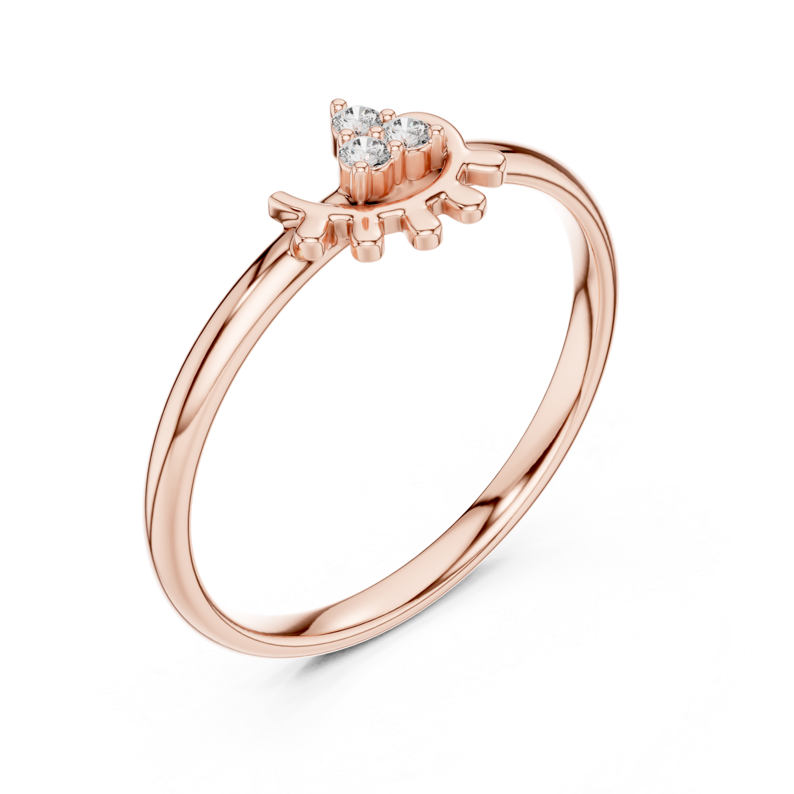  Rose Gold Twilight Spark Cascade Radiant Ring Right View