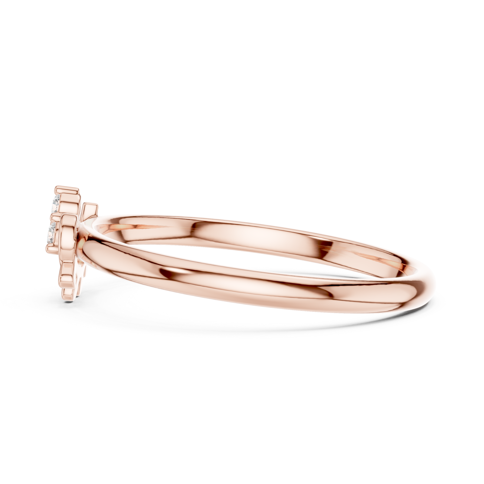  Rose Gold Twilight Spark Cascade Radiant Ring Side View