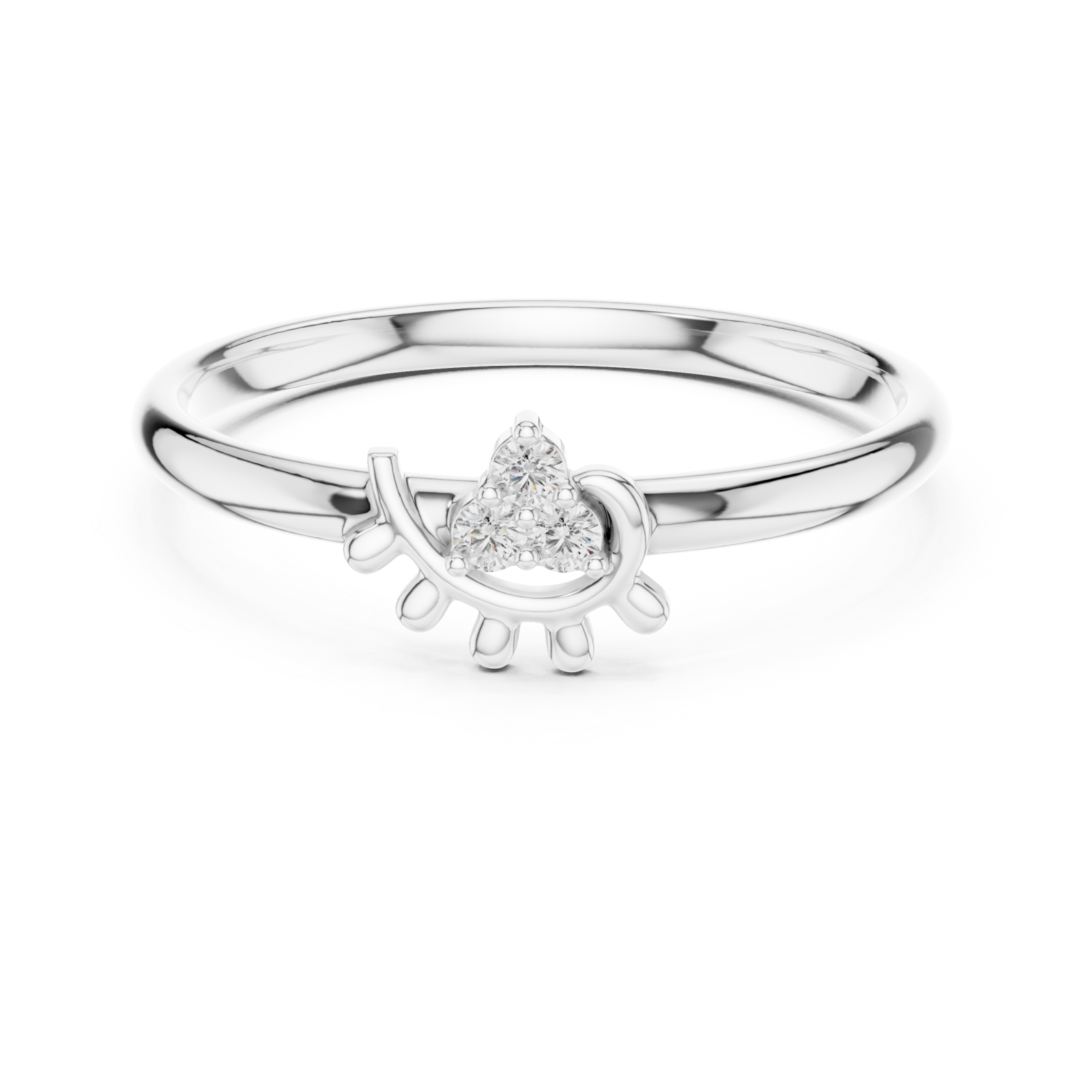  White Gold Twilight Spark Cascade Radiant Ring Front View