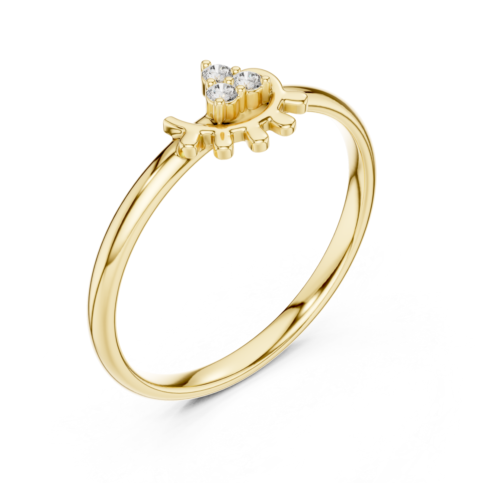 Gold Twilight Spark Cascade Radiant Ring Right View