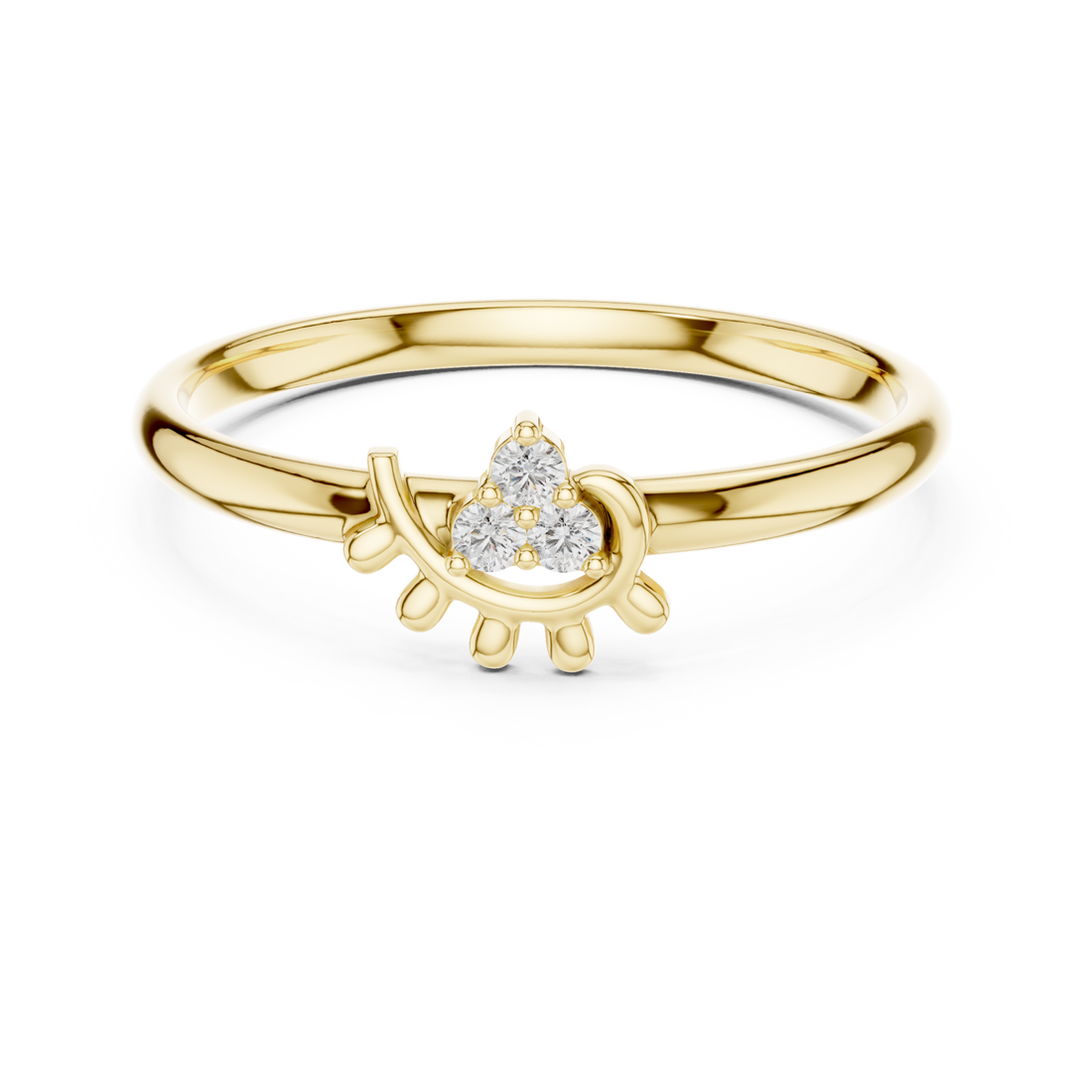 Gold Twilight Spark Cascade Radiant Ring Right View