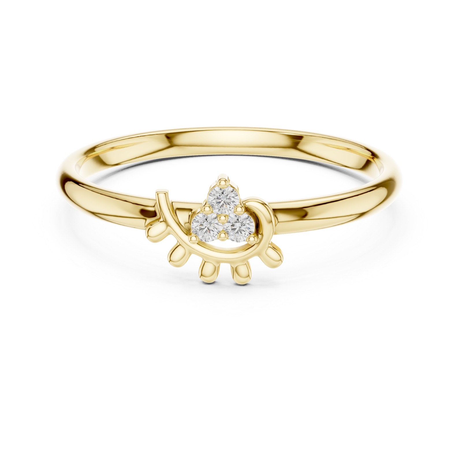  Gold Twilight Spark Cascade Radiant Ring Front View