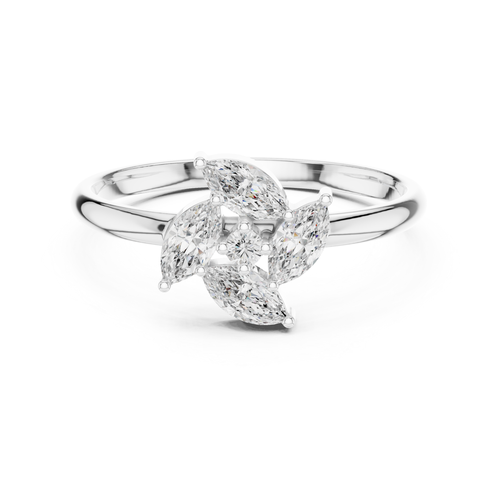  White Gold Eternal Whisper Radiance Band Front View