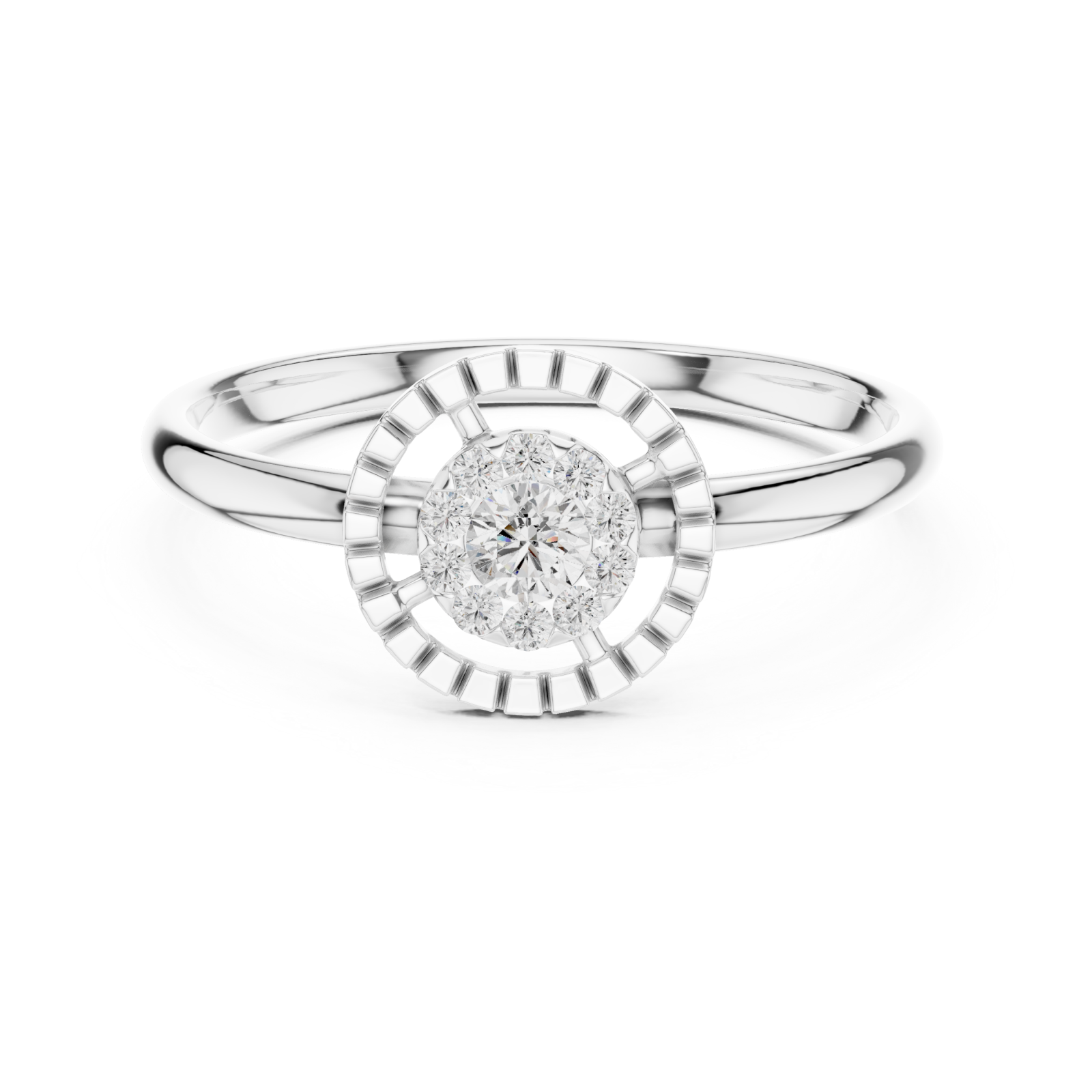  White Gold Celestial Grace Harmony Promise Band Front View