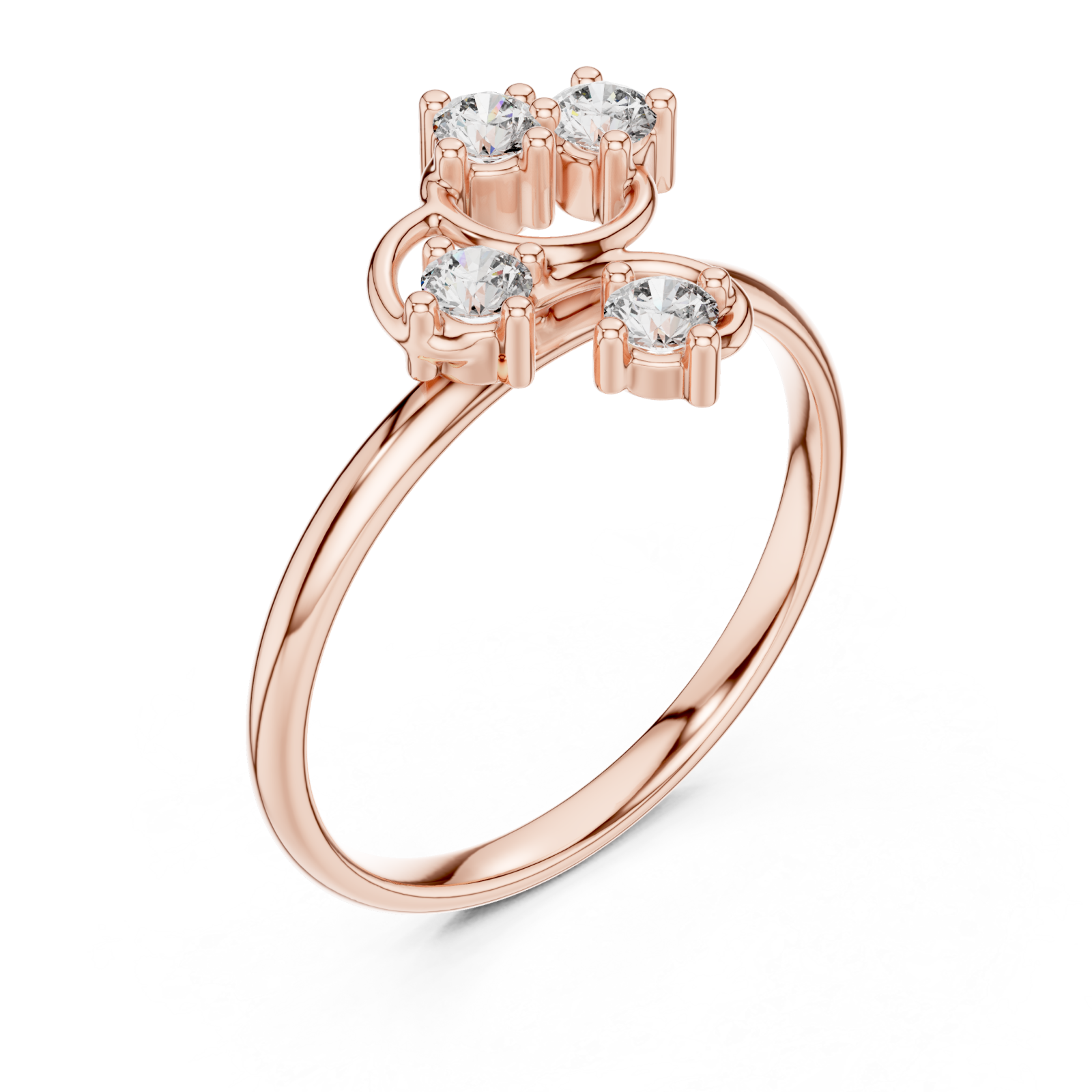  Rose Gold Dewdrop Mirage Radiant Statement Ring Right View