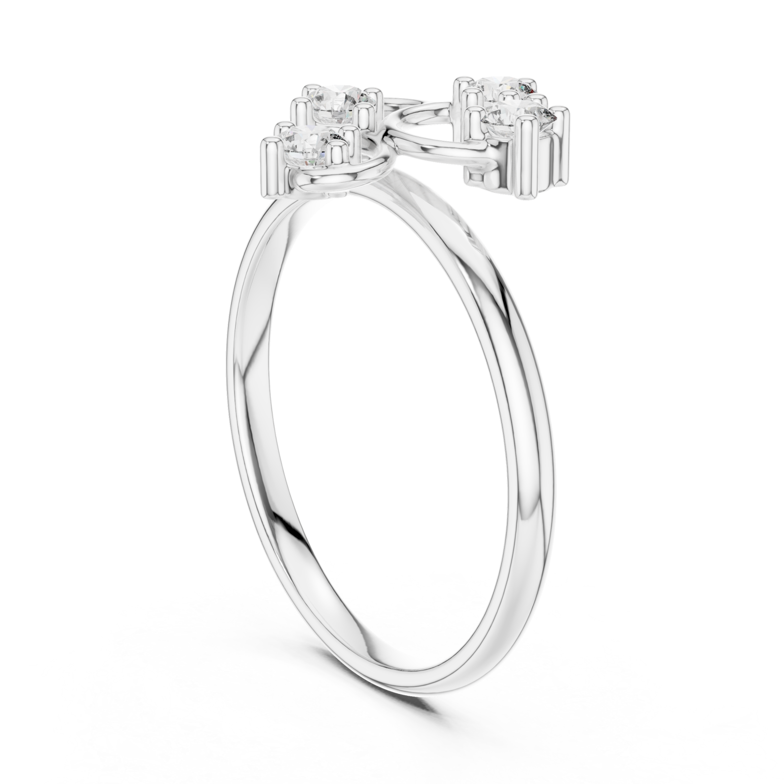  White Gold Dewdrop Mirage Radiant Statement Ring Left View