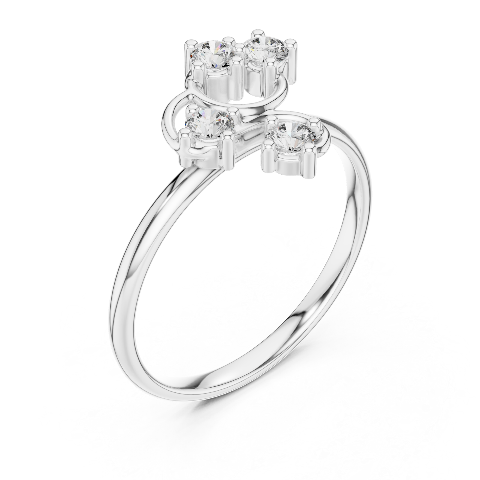  White Gold Dewdrop Mirage Radiant Statement Ring Right View