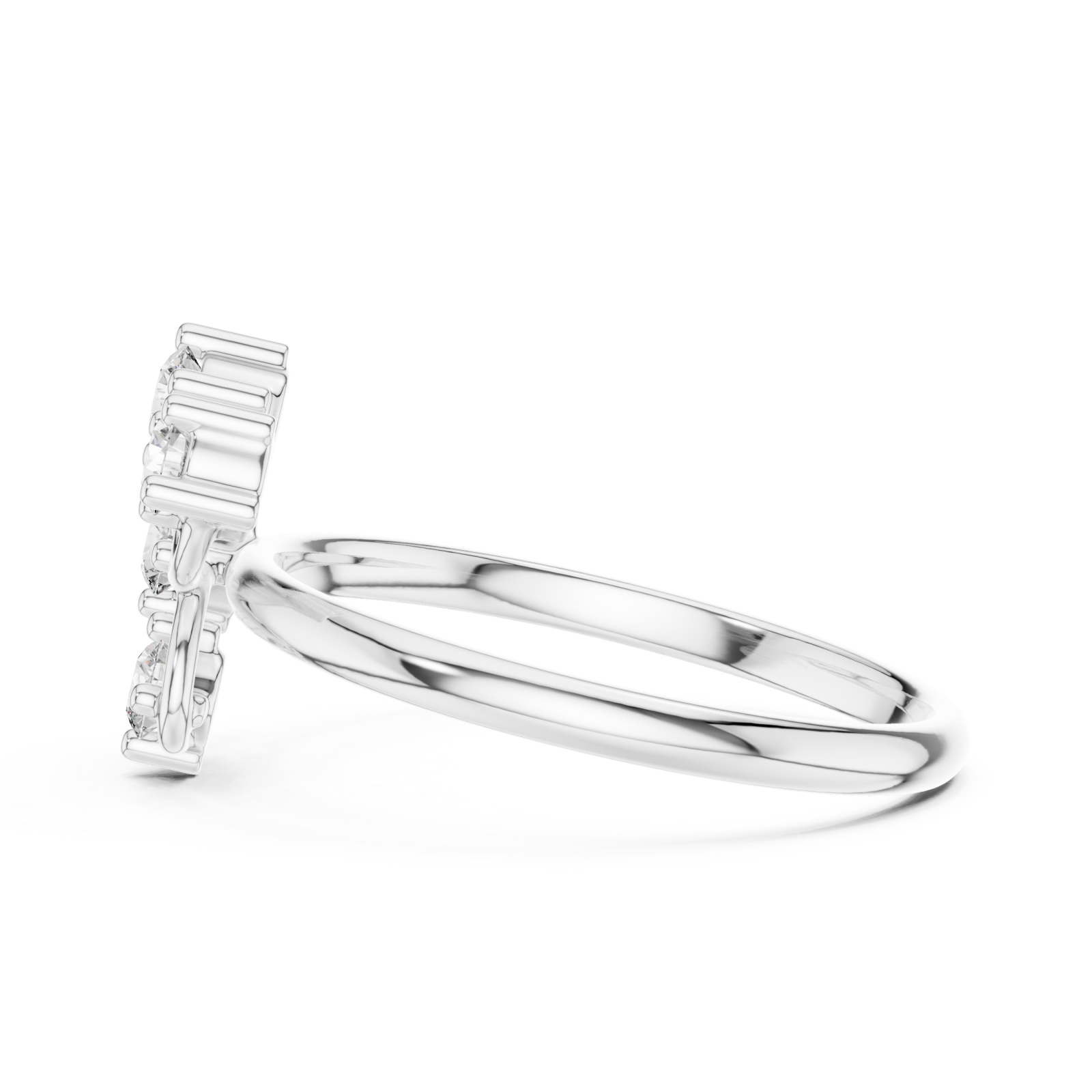  White Gold Dewdrop Mirage Radiant Statement Ring Side View
