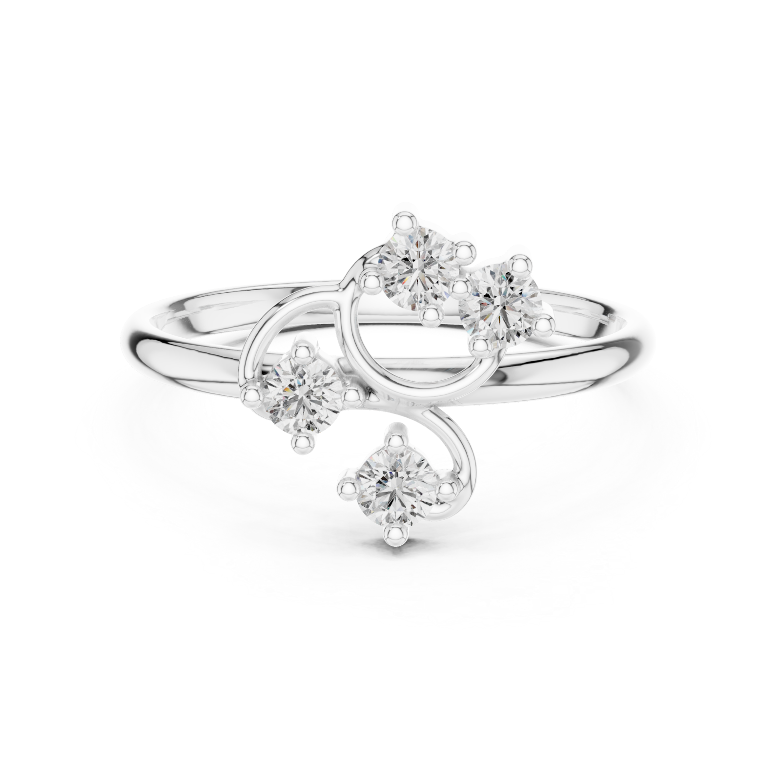  White Gold Dewdrop Mirage Radiant Statement Ring Front View