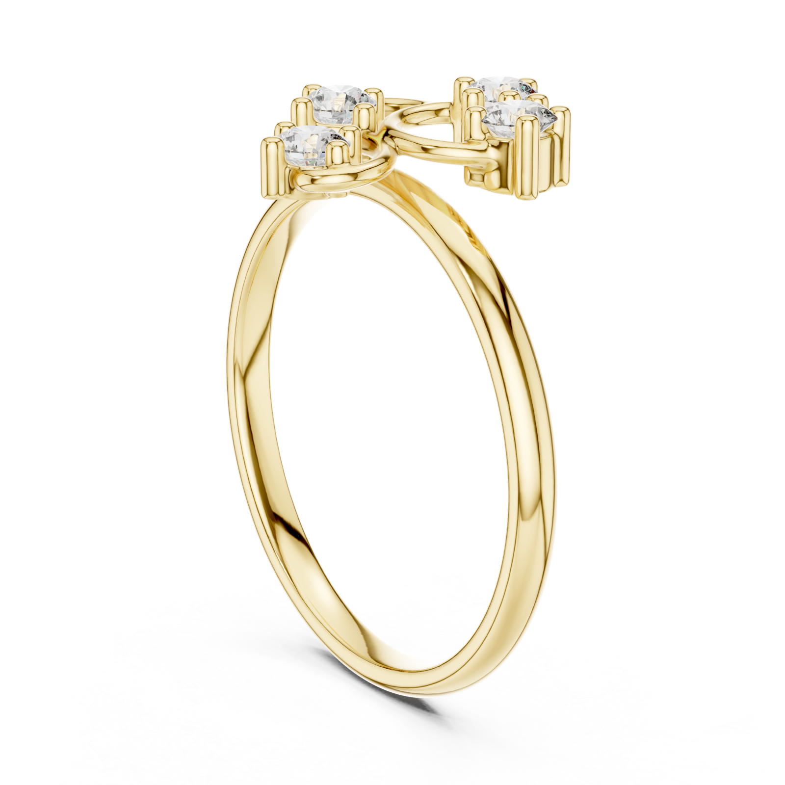  Gold Dewdrop Mirage Radiant Statement Ring Left View