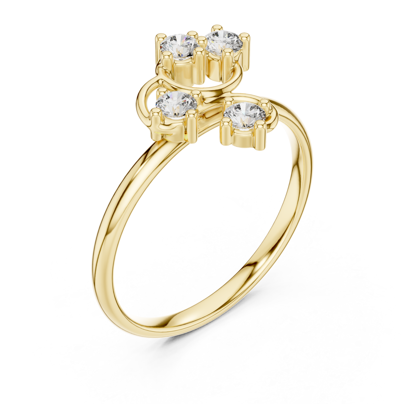 Gold Dewdrop Mirage Radiant Statement Ring Right View