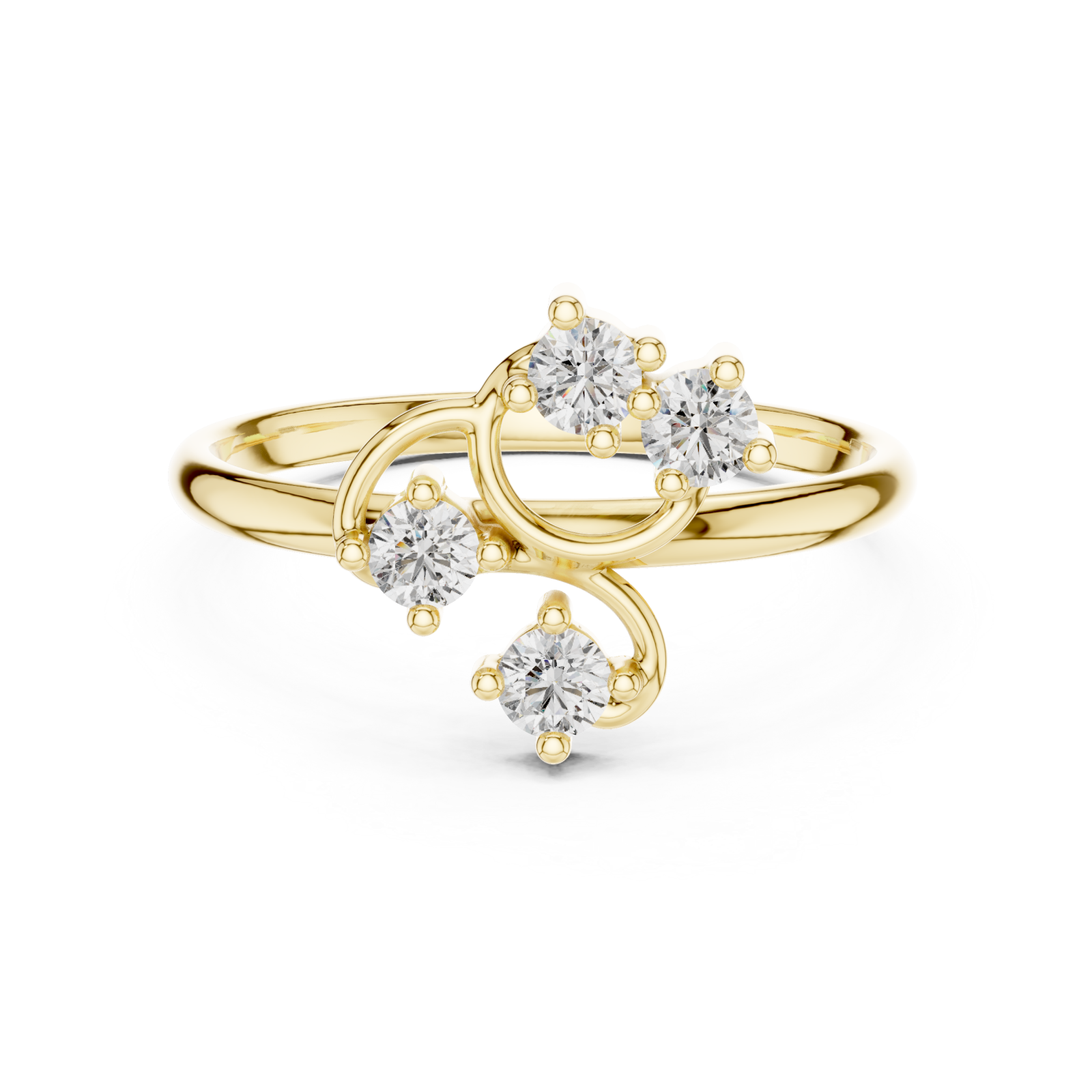  Gold Dewdrop Mirage Radiant Statement Ring Front View