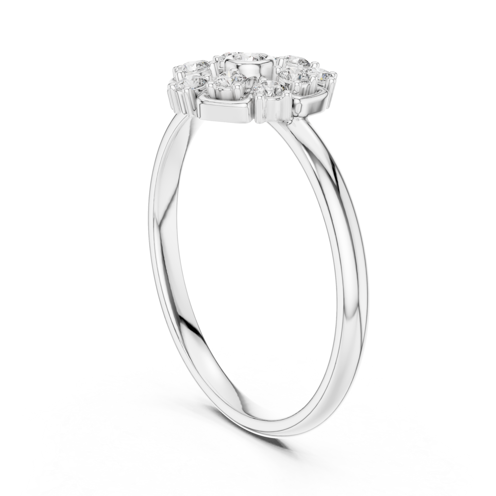  White Gold Luminous Flora Ring Left View