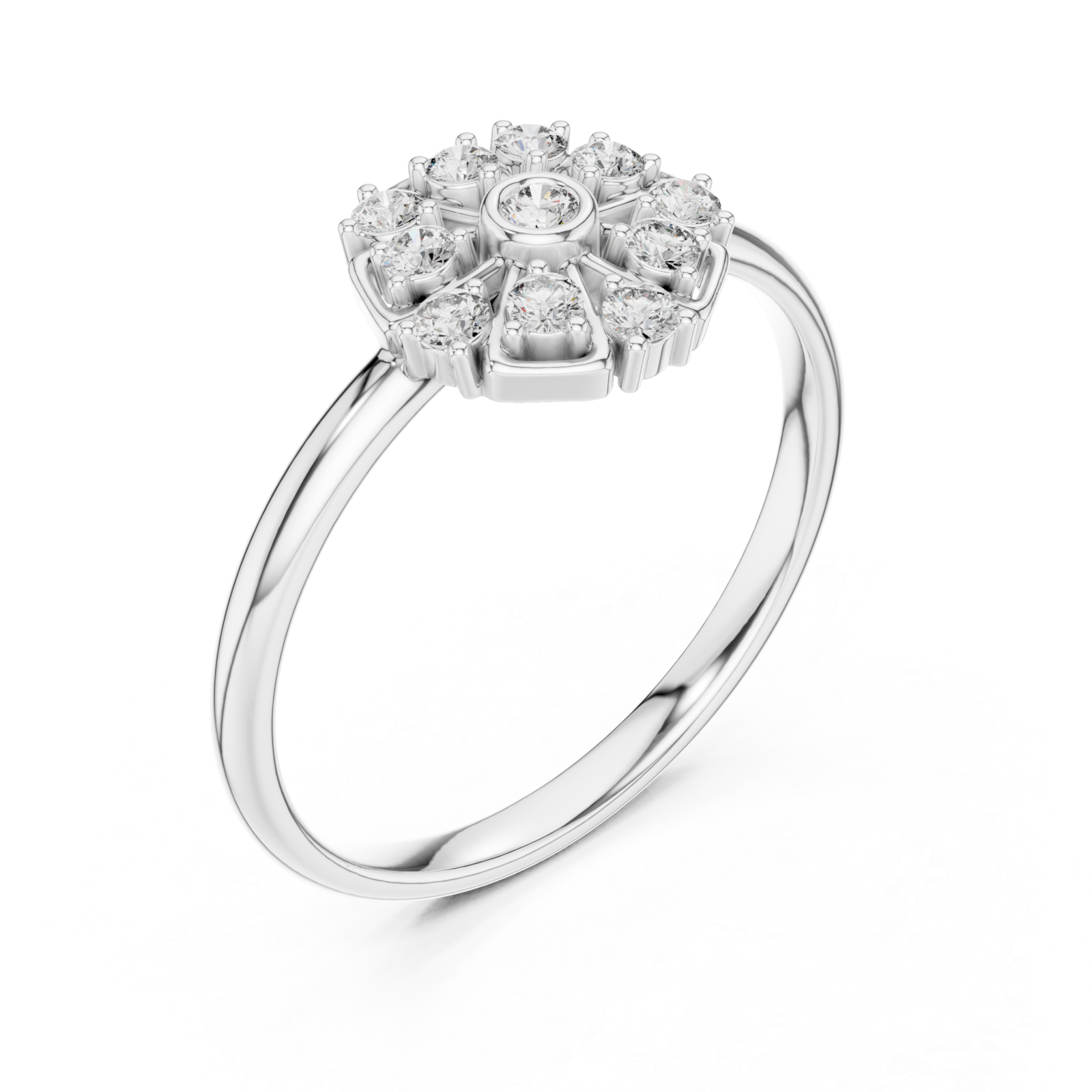  White Gold Luminous Flora Ring Right View