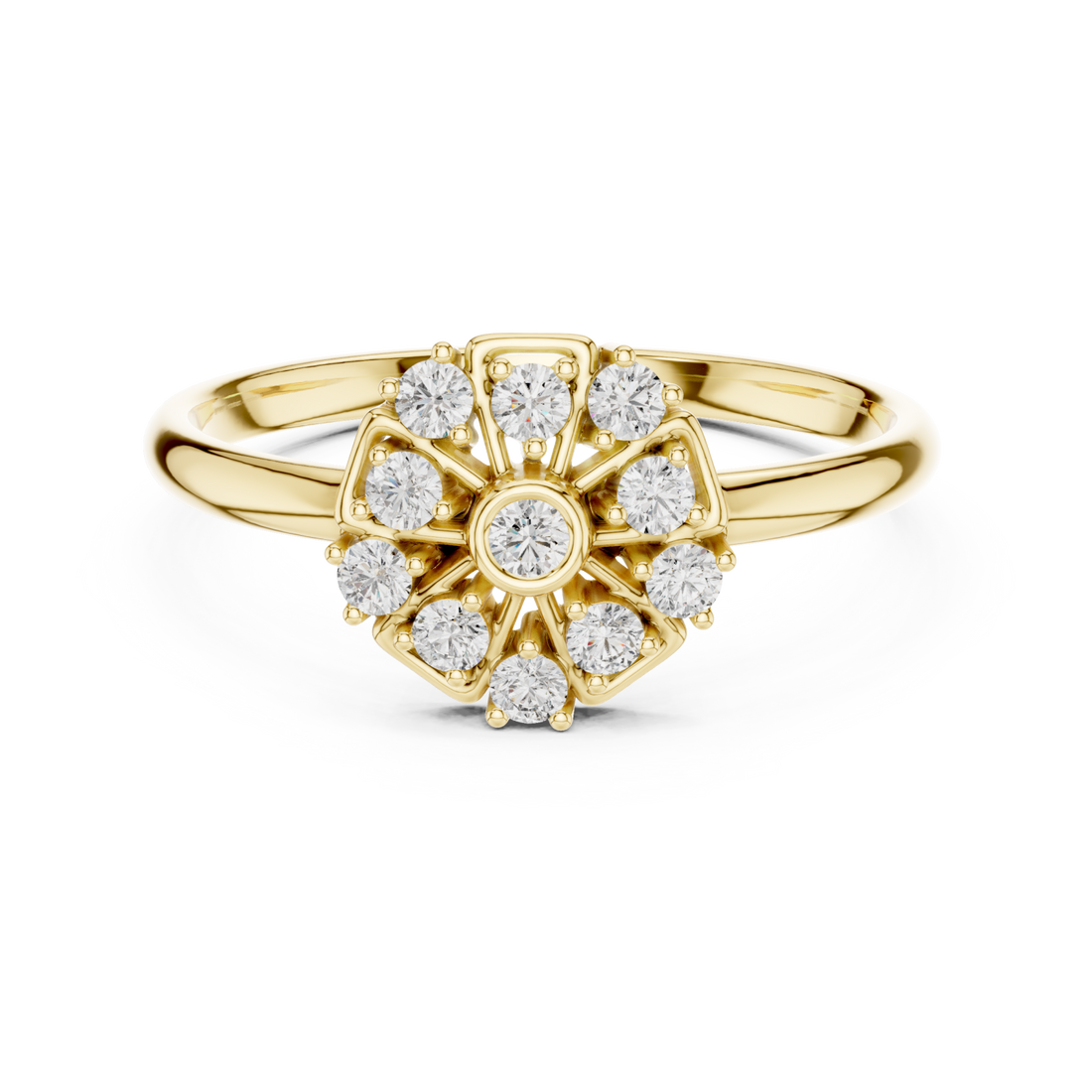 Gold Luminous Flora Ring Right View