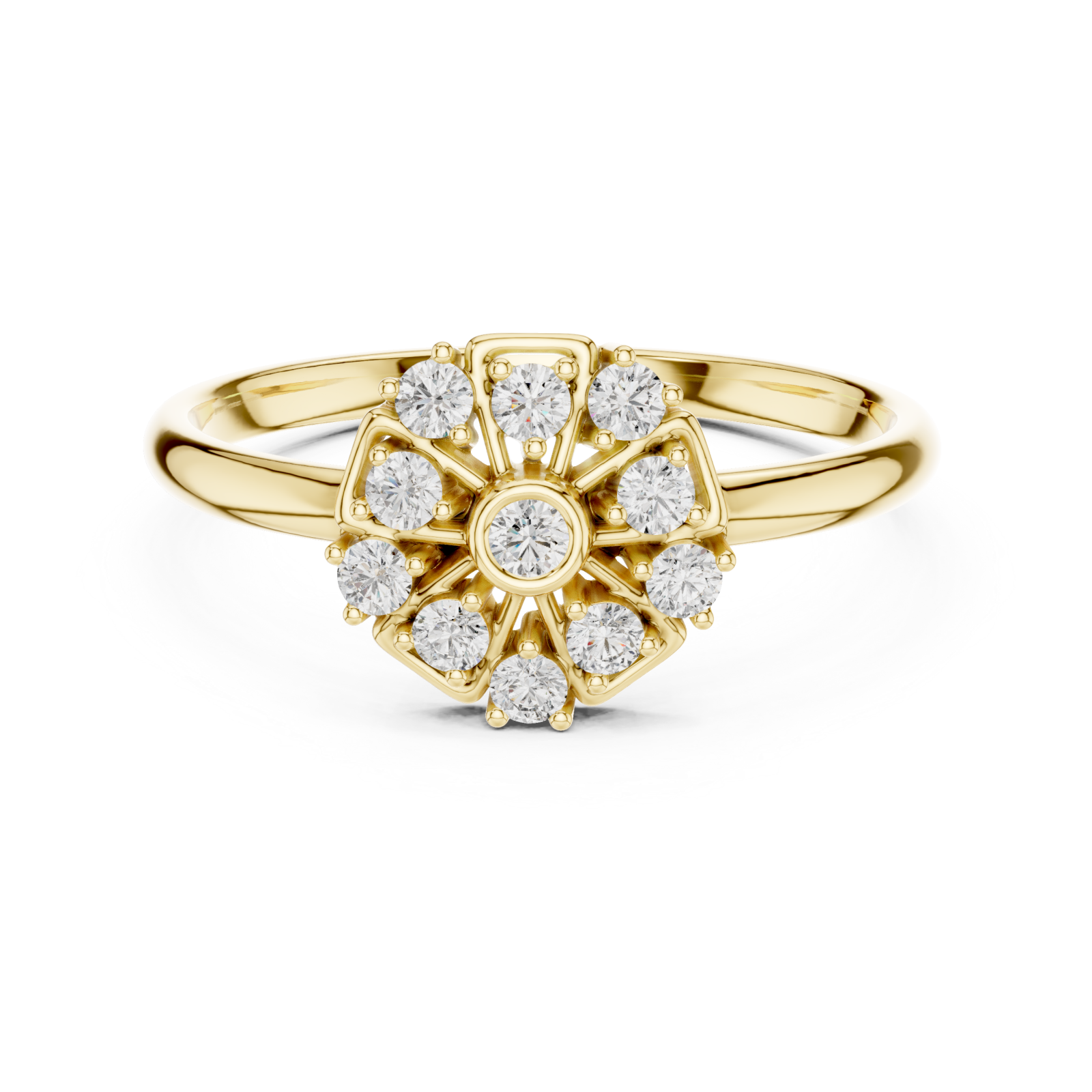  Gold Luminous Flora Ring Front View