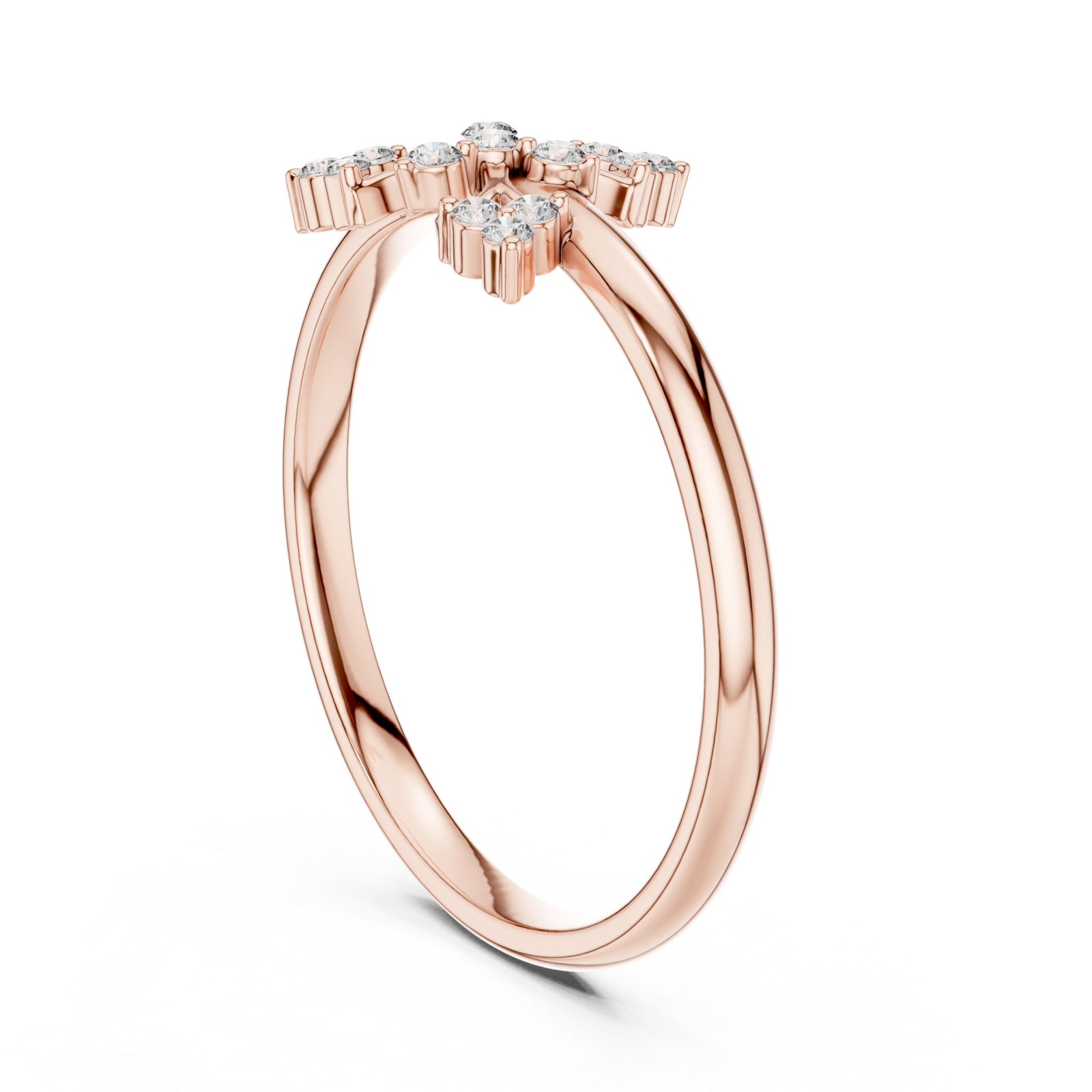  Rose Gold Petal Grace Petite Bloom Ring Left View