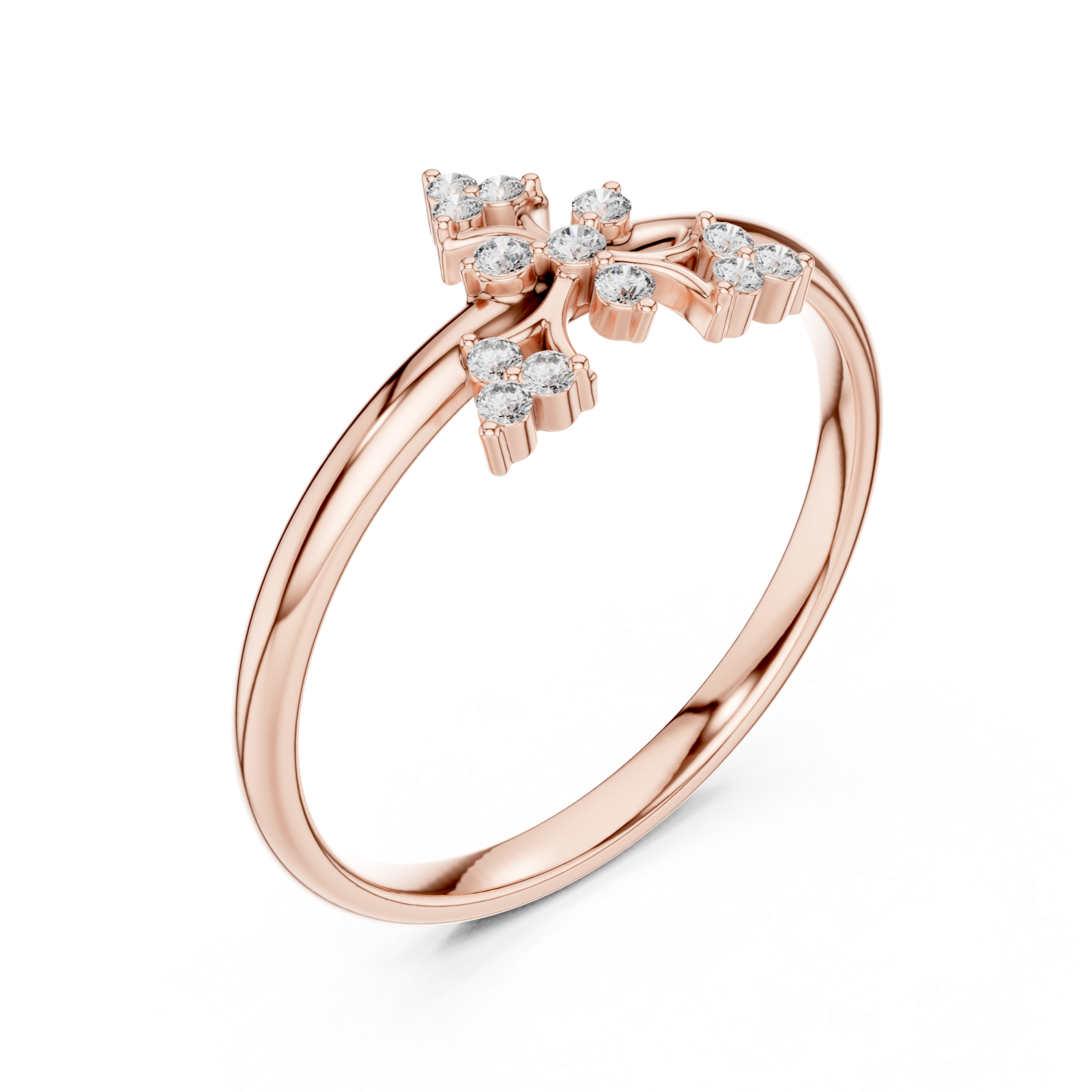  Rose Gold Petal Grace Petite Bloom Ring Right View
