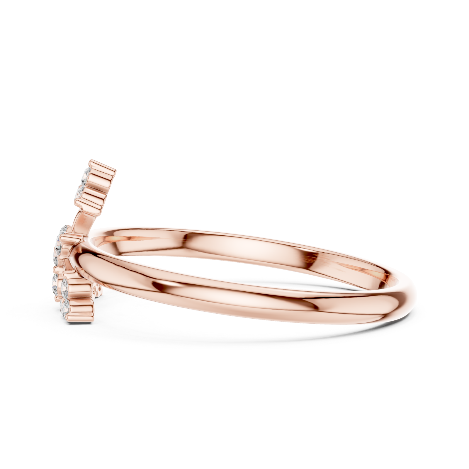 Rose Gold Petal Grace Petite Bloom Ring Side View