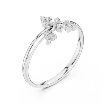  White Gold Petal Grace Petite Bloom Ring Right View