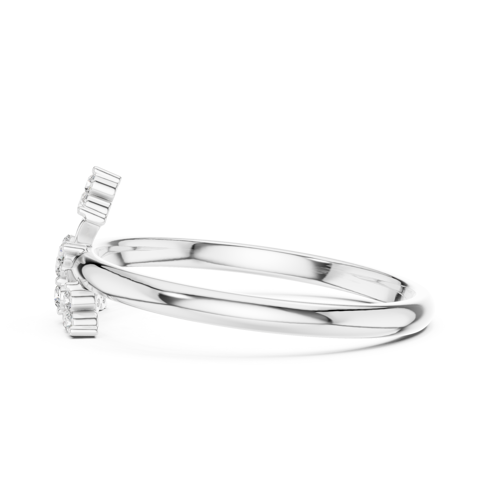  White Gold Petal Grace Petite Bloom Ring Side View