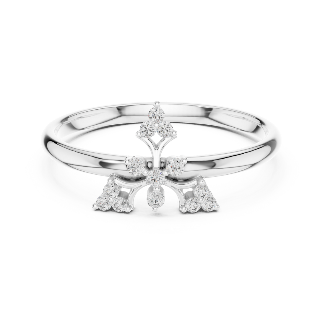  White Gold Petal Grace Petite Bloom Ring Right View