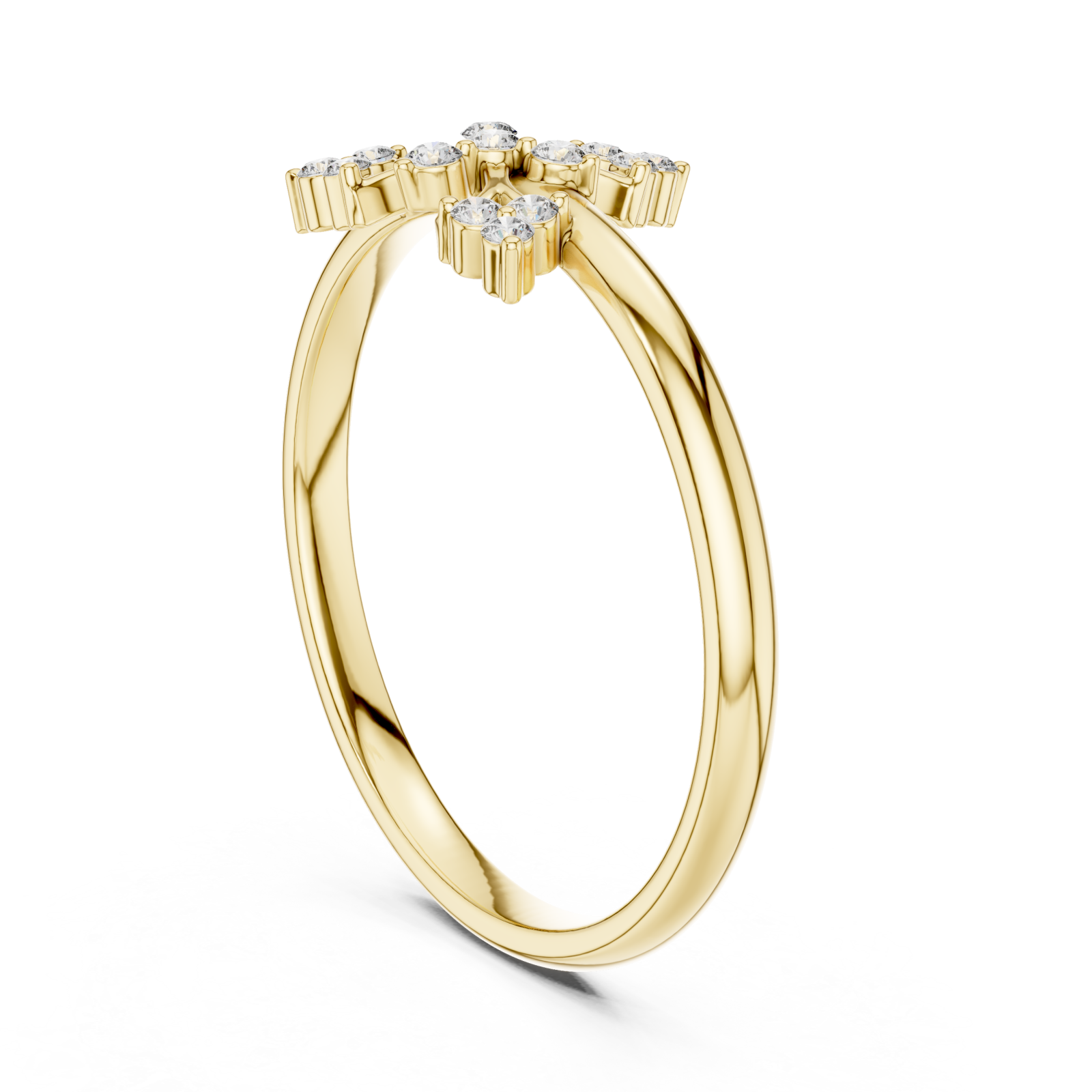  Gold Petal Grace Petite Bloom Ring Left View