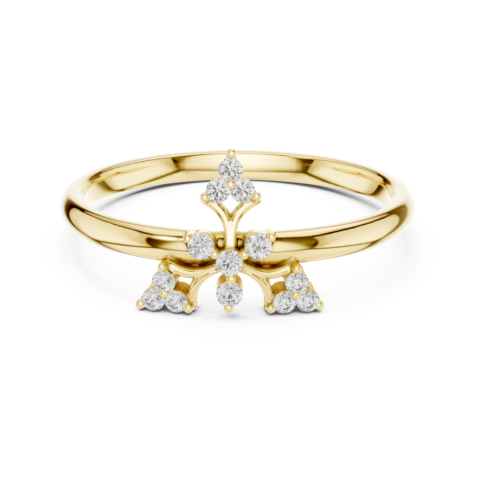  Gold Petal Grace Petite Bloom Ring Front View