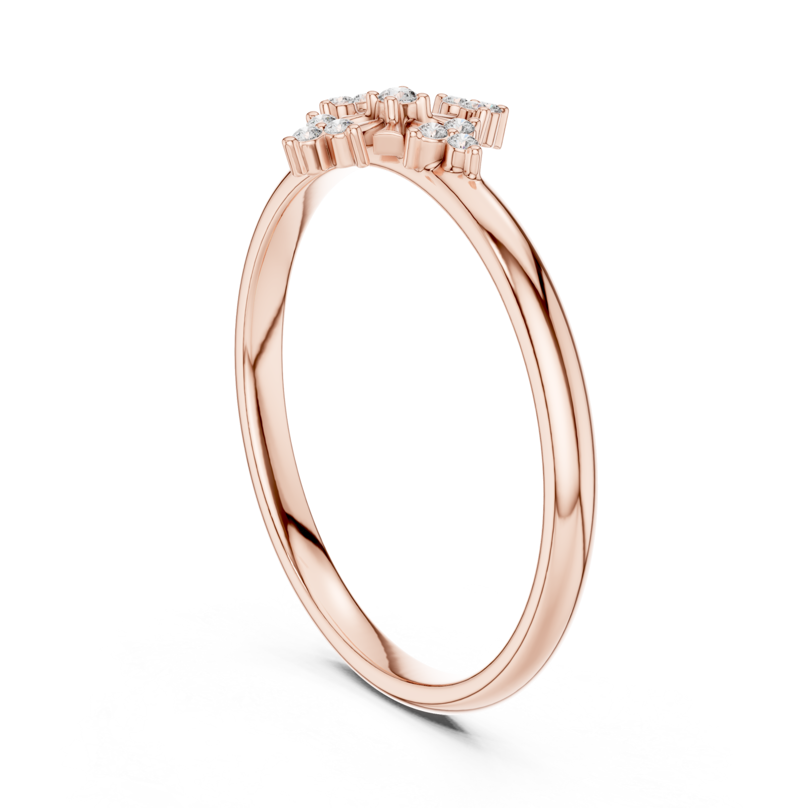  Rose Gold Celestial Bloom Cluster Ring Left View