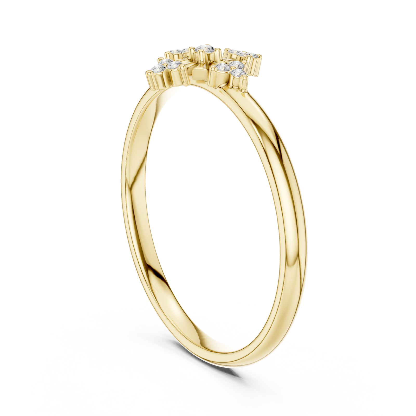  Gold Celestial Bloom Cluster Ring Left View
