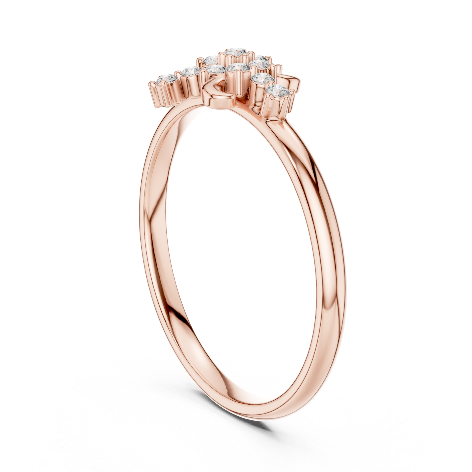  Rose Gold Celeste Blossom Band Ring Left View