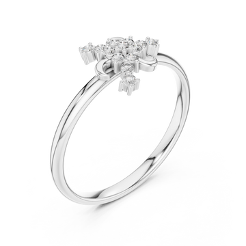  White Gold Celeste Blossom Band Ring Right View