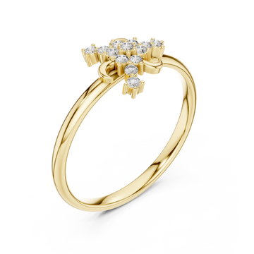 Gold Celeste Blossom Band Ring Right View