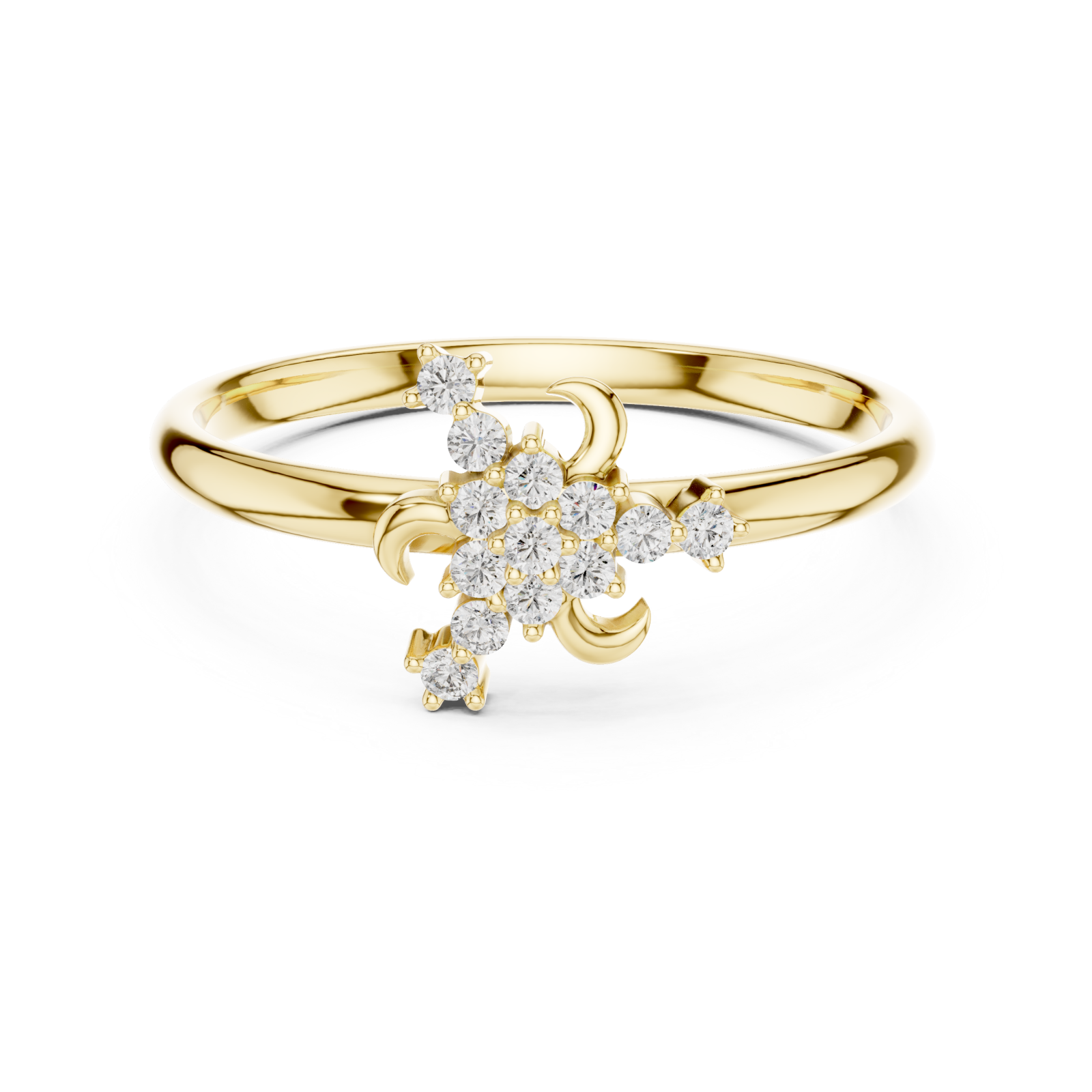  Gold Celeste Blossom Band Ring Front View