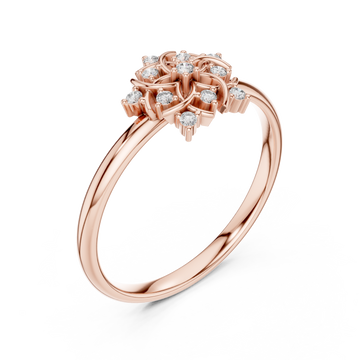  Rose Gold Radiant Petal Garden Statement Ring Right View