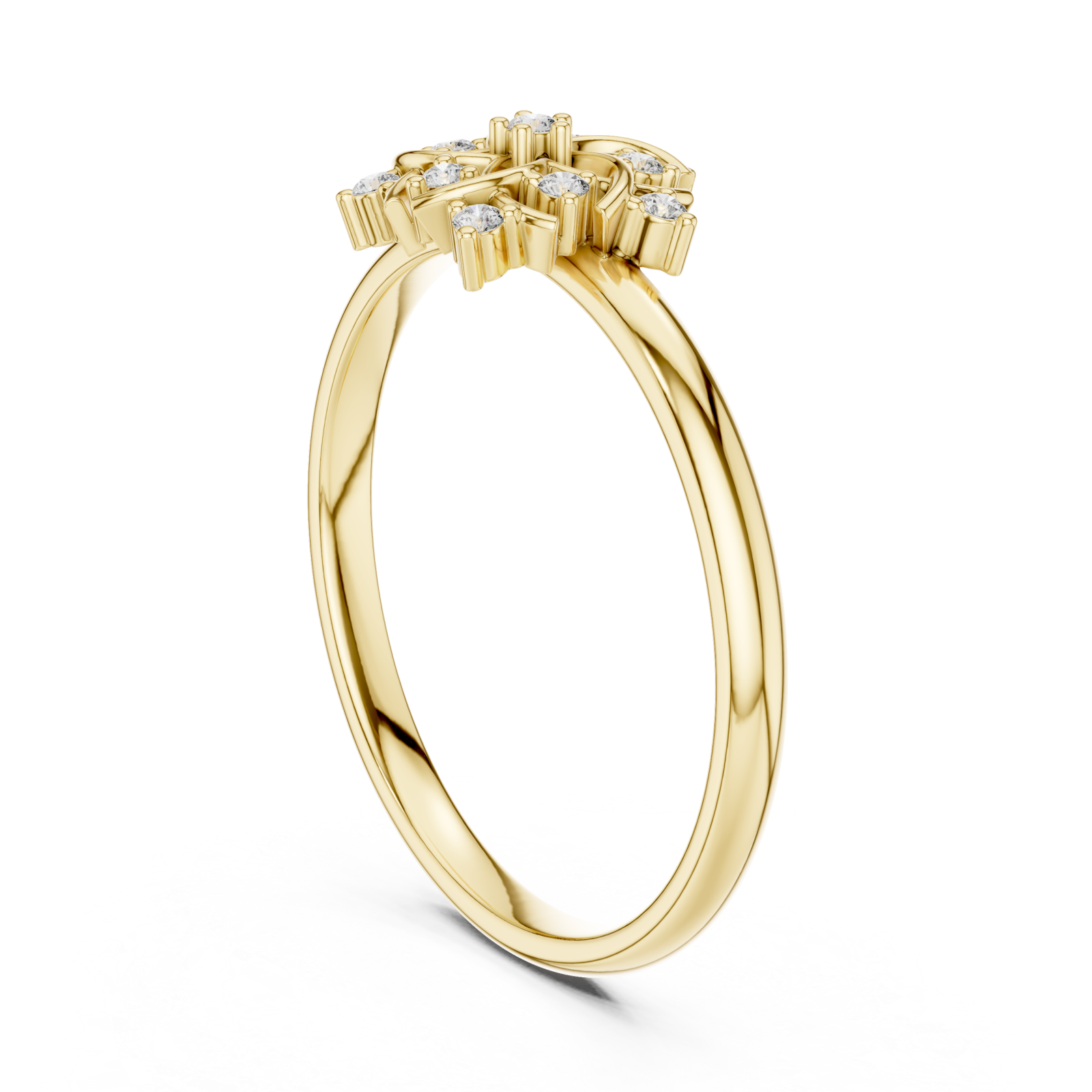  Gold Radiant Petal Garden Statement Ring Left View