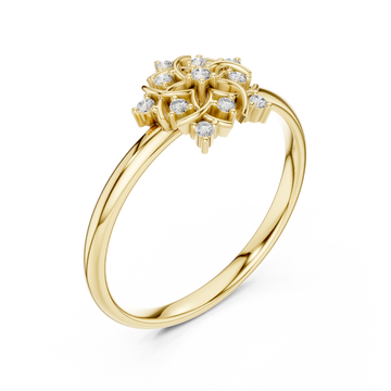 Gold Radiant Petal Garden Statement Ring Right View