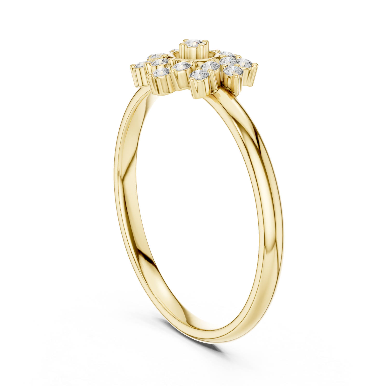  Gold Spring Dawn Sparkle Solitaire Ring Left View