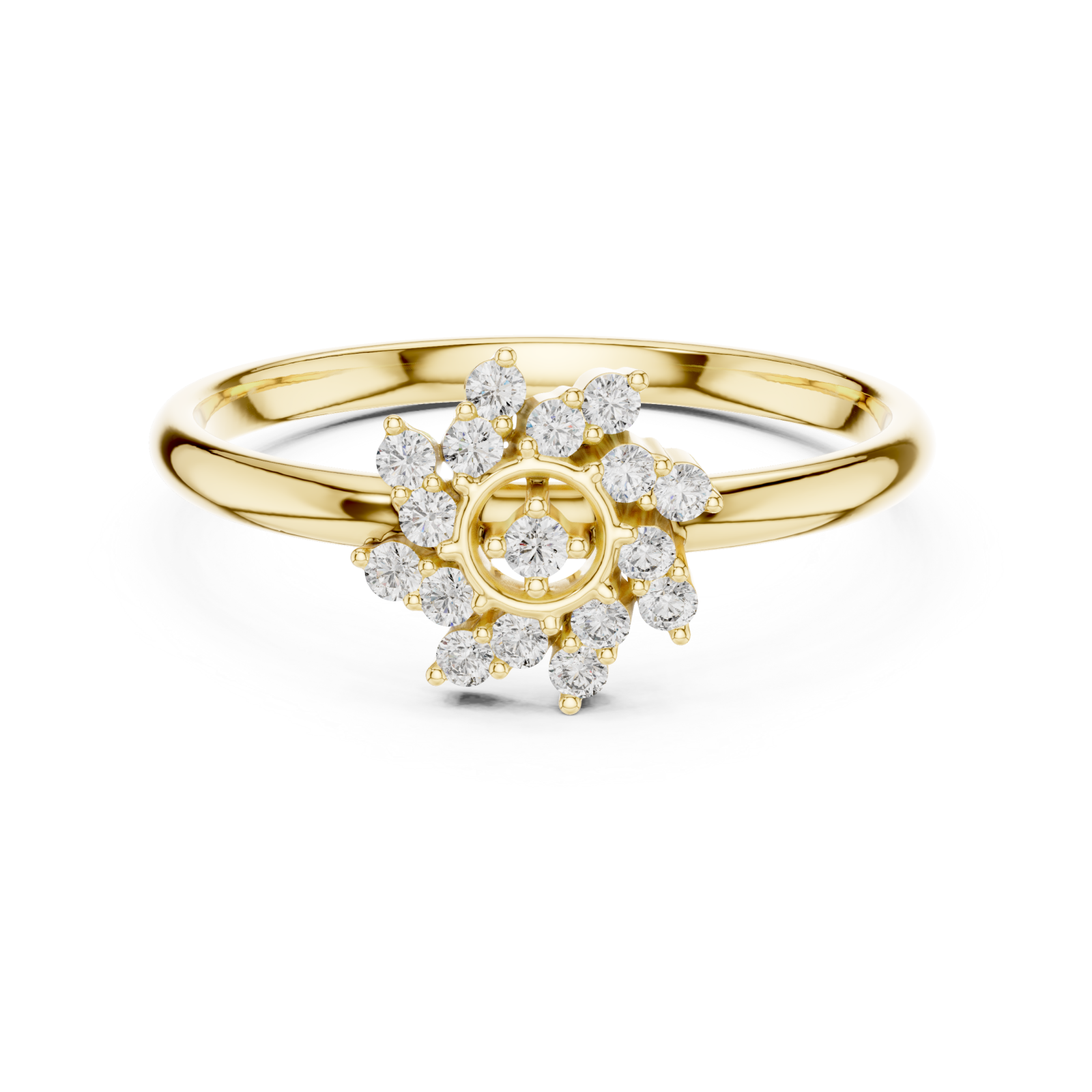  Gold Spring Dawn Sparkle Solitaire Ring Front View
