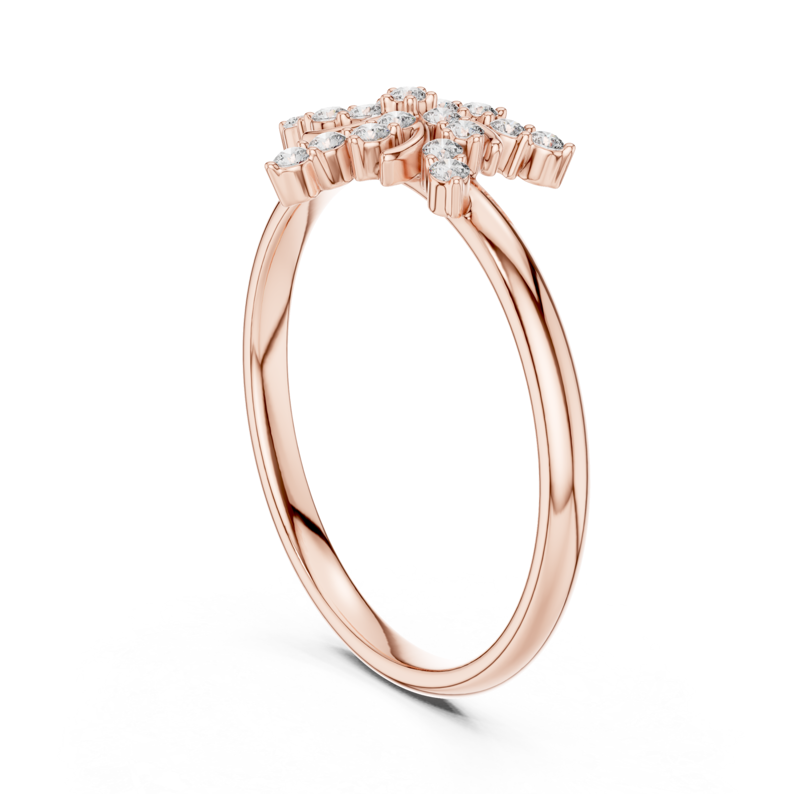  Rose Gold Blooming Harmony Blossom Ring Left View