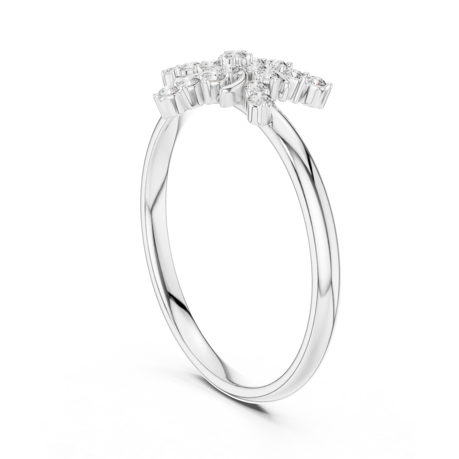  White Gold Blooming Harmony Blossom Ring Left View