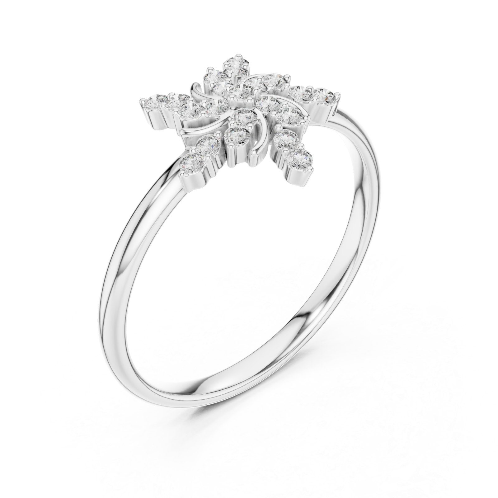  White Gold Blooming Harmony Blossom Ring Right View