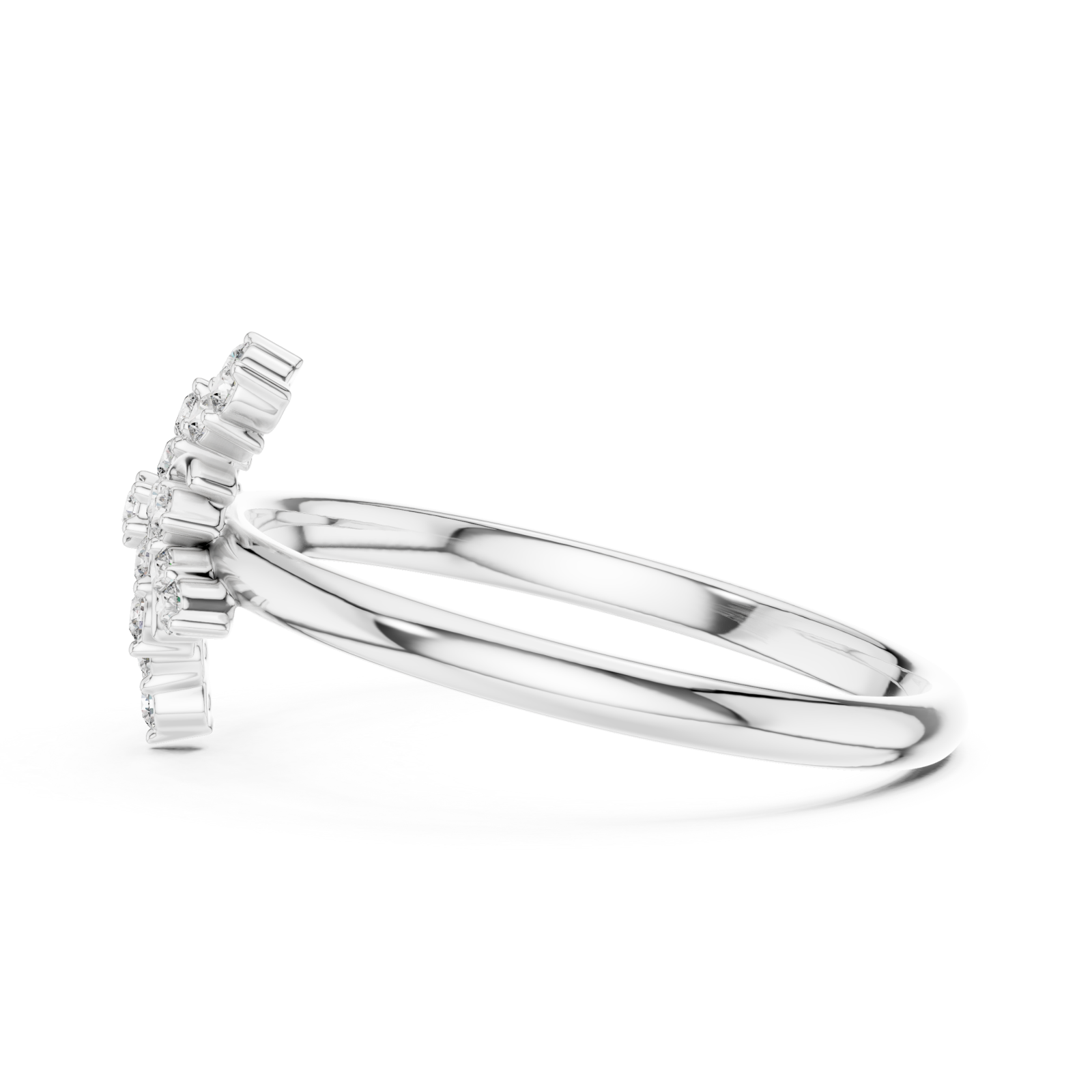  White Gold Blooming Harmony Blossom Ring Side View