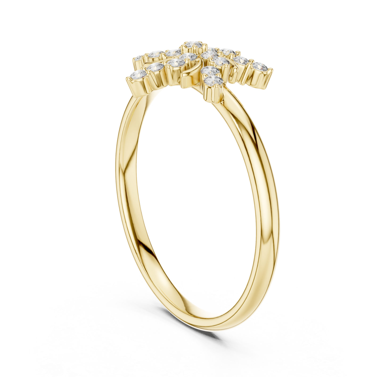  Gold Blooming Harmony Blossom Ring Left View