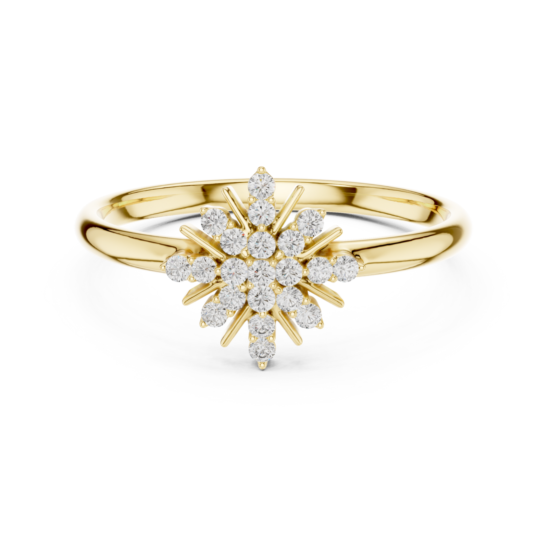 Gold Enchanted Dewdrop Blossom Ring Right View