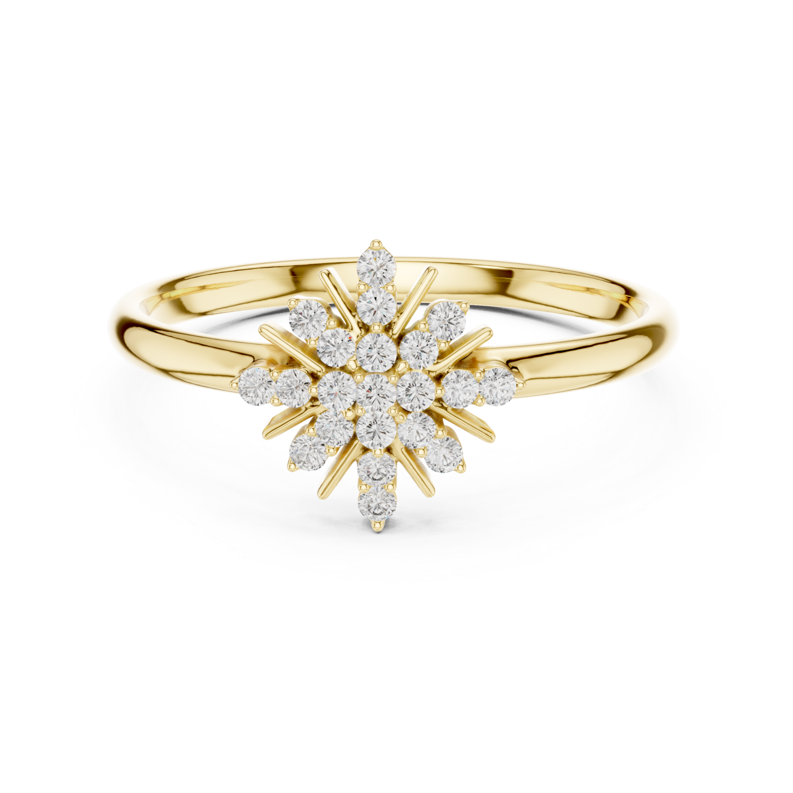  Gold Enchanted Dewdrop Blossom Ring Front View