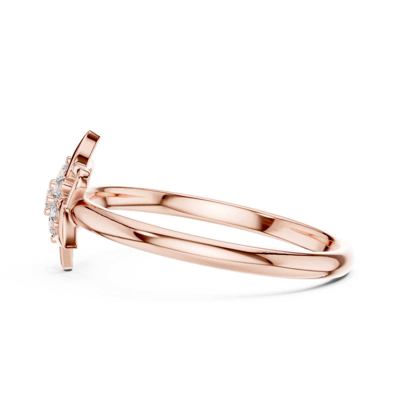  Rose Gold Wildflower Radiance Statement Band Side View