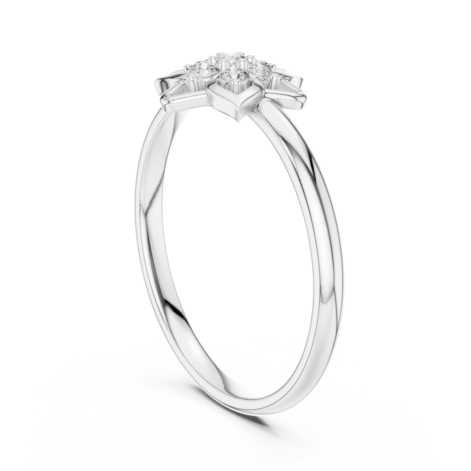  White Gold Wildflower Radiance Statement Band Left View