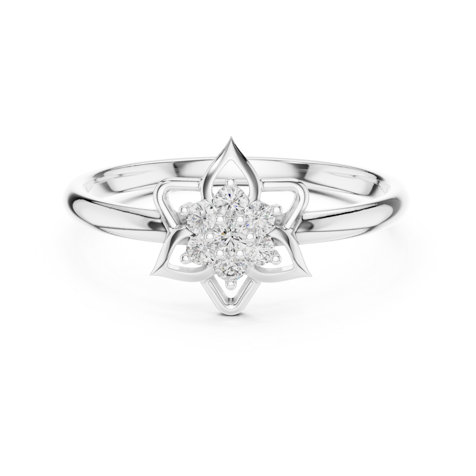  White Gold Wildflower Radiance Statement Band Front View