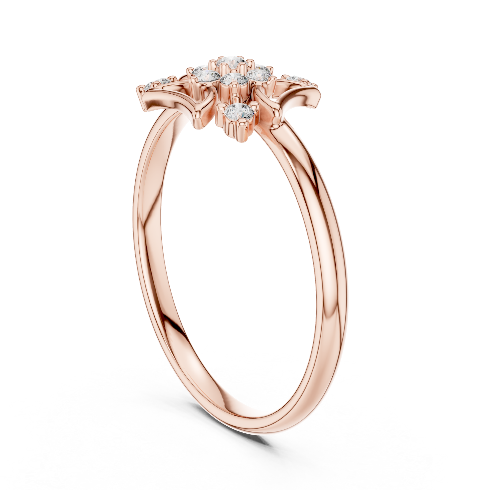  Rose Gold Golden Gardenia Muse Cocktail Ring Left View